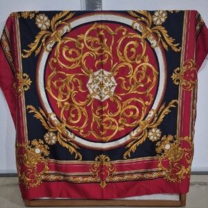 Versace Inspired Basha Baroque Scarf - Red and Gold